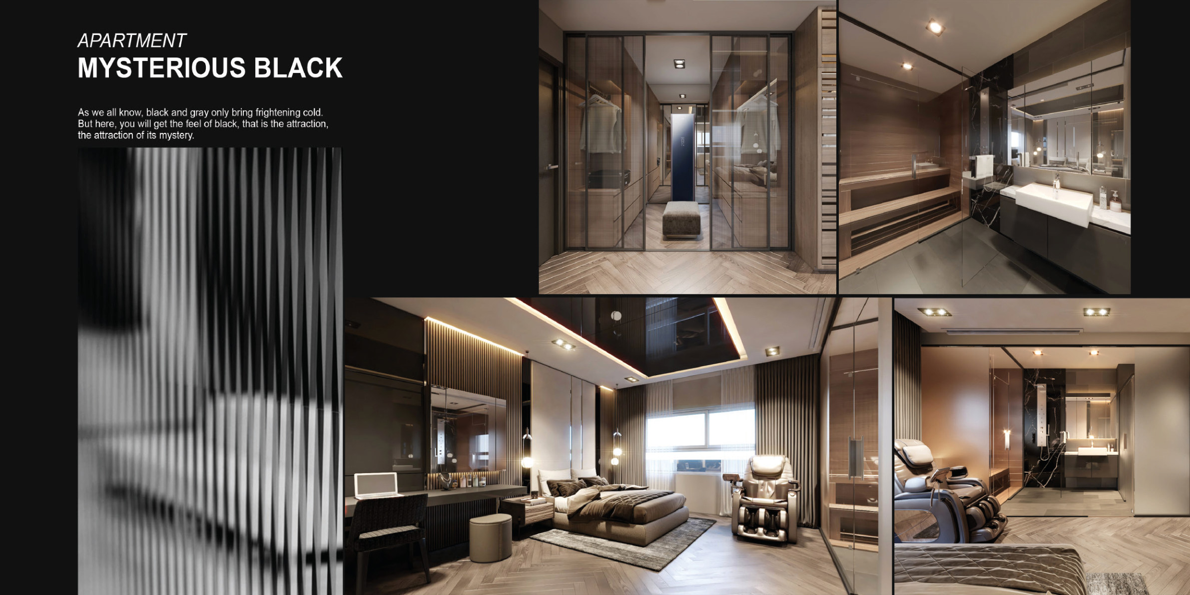Mysterious Black apartment interior board from IND profile